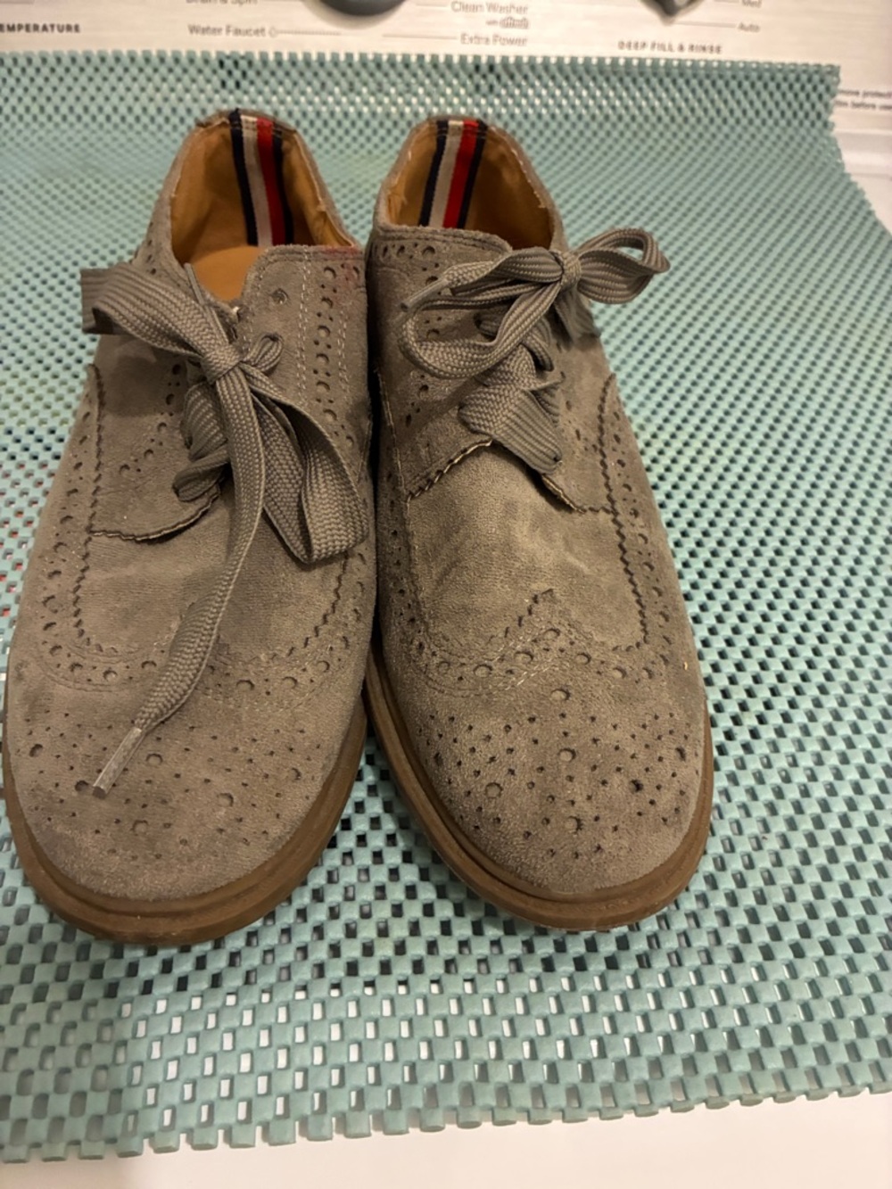 Tommy Hilfiger women’s Gray Suede Wingtip Derbys
